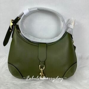 Coach Hamptons Hobo Bag Shoulder Bag In Leather/Brass/Olive CW642 NWT